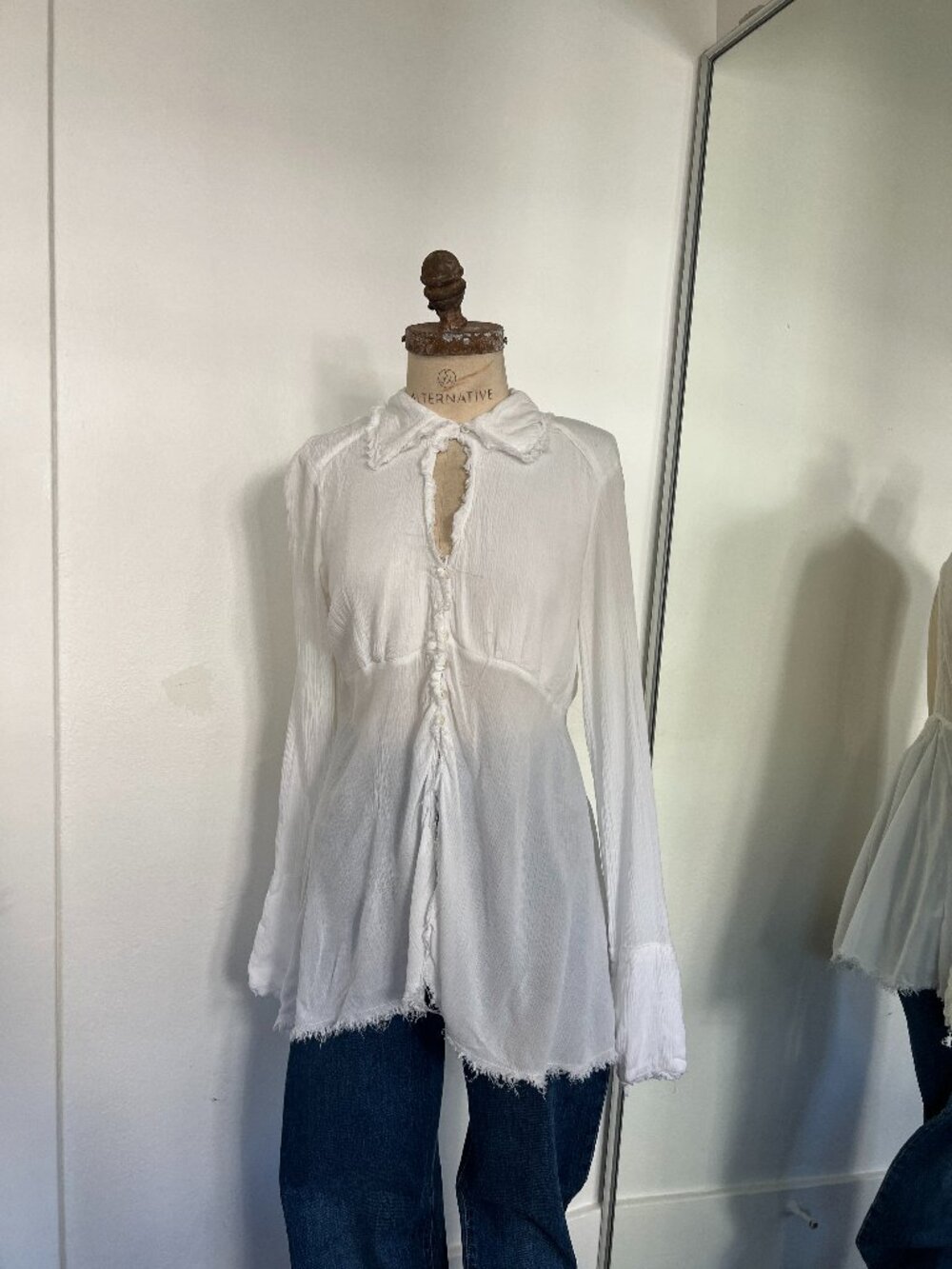 Urban Outfitters | Raw Hem Open Back Flowy Blouse